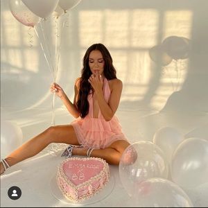 Emma Rose x Beginning Boutique Birthday Cake Pink Mini Dress